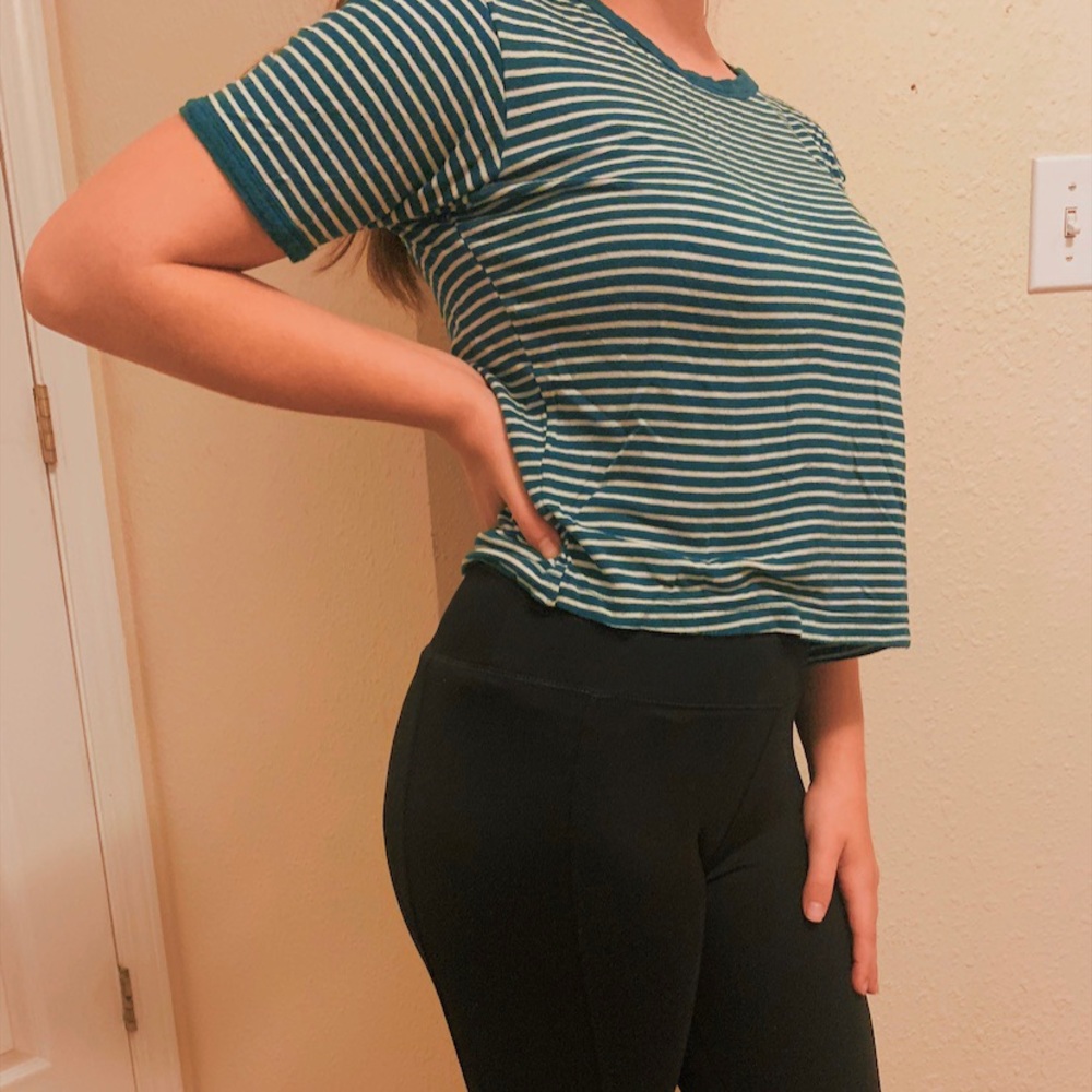Green striped top!
